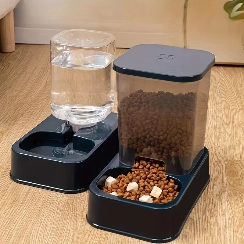 Automatic Portion-Control Pet Feeder with Integrated Water Dispenser, Battery-Free Operation for Cats and Dogs