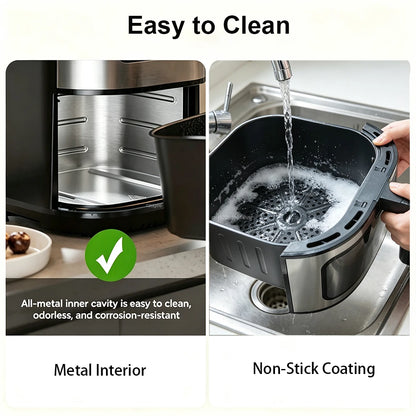 Air Fryer 8L 2800W Oil Free Electric Air Fryer with Touchscreen Household Multi-function Non-fat Fryer with Visible Window