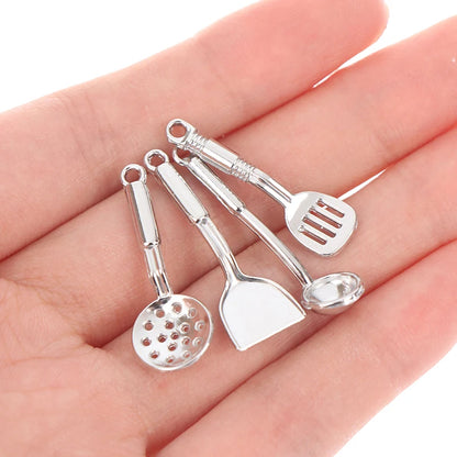 5pcs/Set Kitchen Dollhouse Miniature Mini Cookware Tools Miniatures Kitchen Furniture Toy 1:12 DIY Dollhouse Accessories Kit