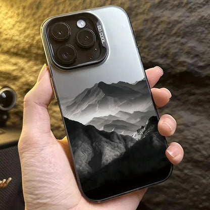 Phone Case For iPhone 16E Cases For iPhone 16 15 14 13 11 12 Pro Max 16 15 14 Plus New Colorful Mountain View Print Phone Cover