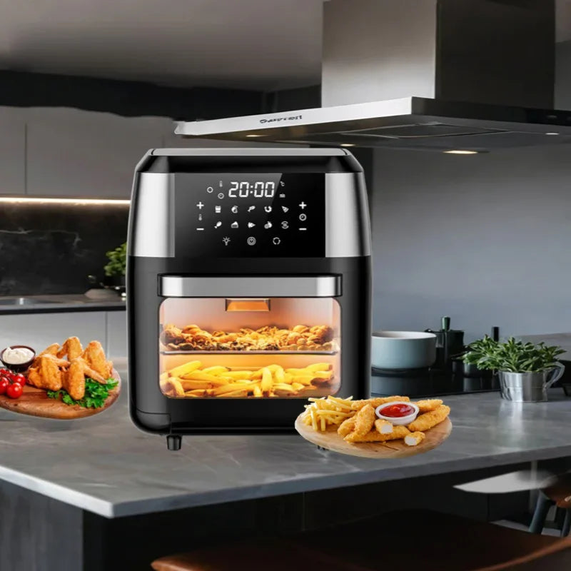Smart 12L Electric Digital Air Fryer—Oil-Free, Low-Fat Fryer with Transparent Viewing Window and Multifunctional Separate Basket