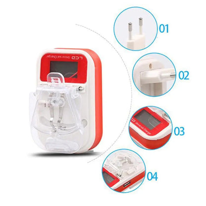 Universal Battery USB Charger with LCD Indicator Screen US / EU Plug Charging Adapter For Removable Extra Phone Battery