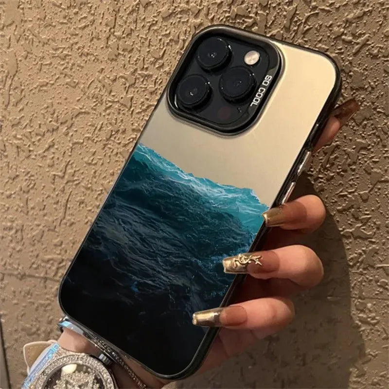 Phone Case For iPhone 16E Cases For iPhone 16 15 14 13 11 12 Pro Max 16 15 14 Plus New Colorful Mountain View Print Phone Cover