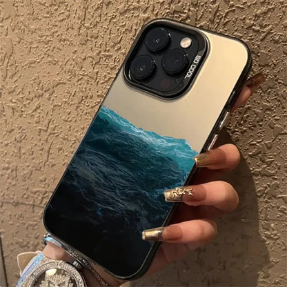 Phone Case For iPhone 16E Cases For iPhone 16 15 14 13 11 12 Pro Max 16 15 14 Plus New Colorful Mountain View Print Phone Cover
