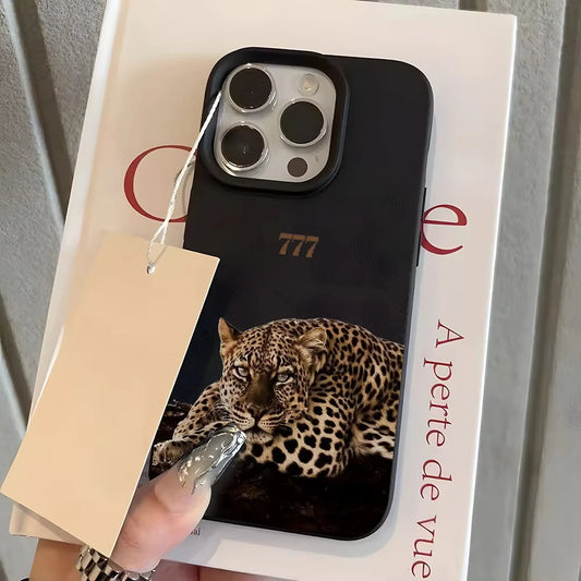 New Fashion Pink Leather Phone Case Cute Leopard Back Cover Anti-fall Protective cases for iPhone 17 16 15 14 13 12 11 pro max