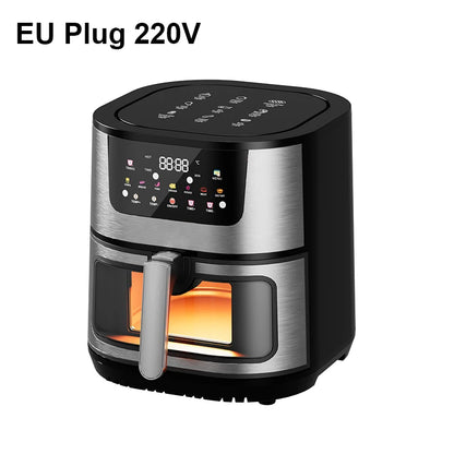 Air Fryer 8L 2800W Oil Free Electric Air Fryer with Touchscreen Household Multi-function Non-fat Fryer with Visible Window
