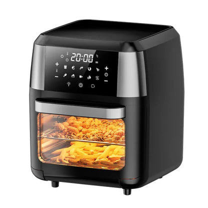 Smart 12L Electric Digital Air Fryer—Oil-Free, Low-Fat Fryer with Transparent Viewing Window and Multifunctional Separate Basket