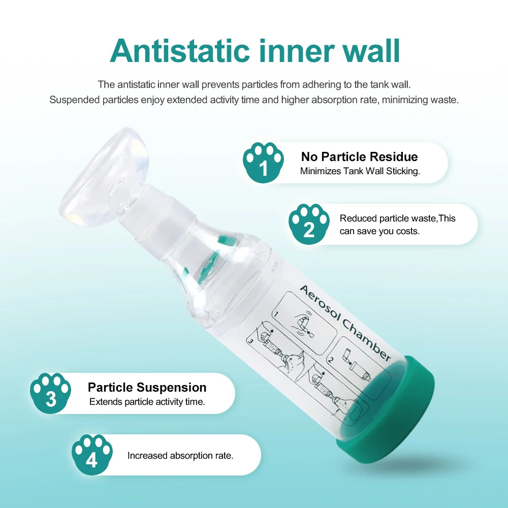 Cat Aerosol Chamber Pet Dog Portable Inhaler Spacer With Breathing Indicator Silicone Mask For Veterinary Equipment Vet Clinic