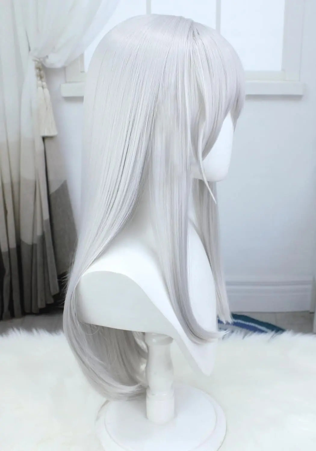 Anime Women Cosplay Wigs Costume Accessories for Party Christmas Halloween Silver White