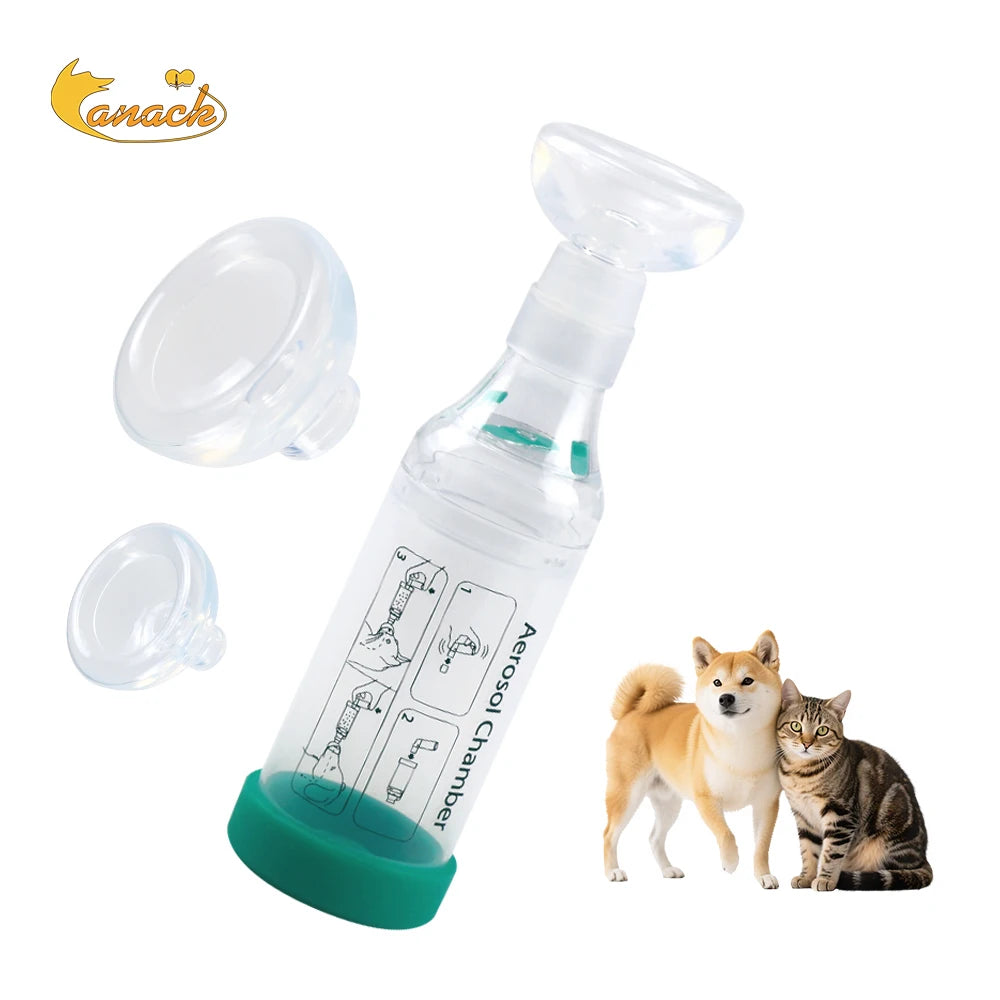 Cat Aerosol Chamber Pet Dog Portable Inhaler Spacer With Breathing Indicator Silicone Mask For Veterinary Equipment Vet Clinic