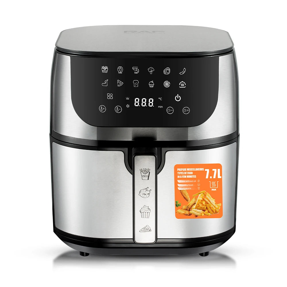 1800W Air Fryer Freidora De Aire 7.7L Large Capacity Multi Purpose Cooker With 360 Degree Hot Air Circulation And Low Oil