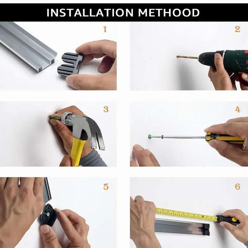Kitchen Wall Mounted Magnetic Knife Holder  Absorbent Simple Multifunctional Shelf Strip Kitchen Accessories Organizer