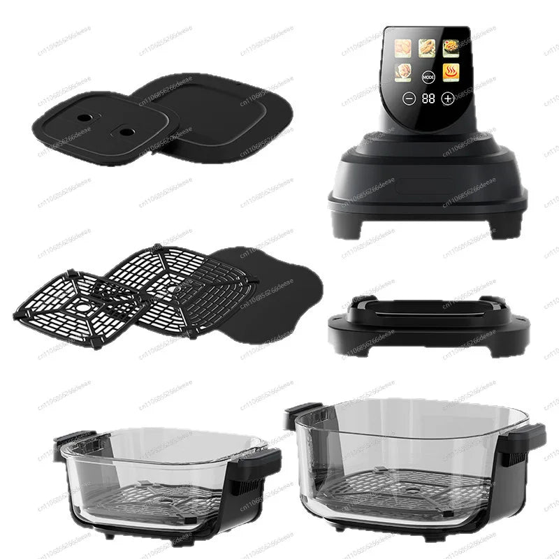 cross-border air fryer 2025 new smart oil-free multi-function visual double-layer automatic household fryer baking