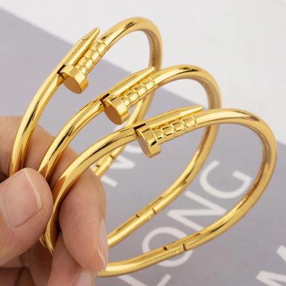 Bracelets Woman Gold Plated Simple Hip-hop Punk Personality Fashion High Stainless Steel Italian Men Sale Jewelry Accessories