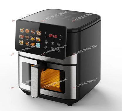 Air fryer large capacity visual large color screen heating up and down household high power electric fryer