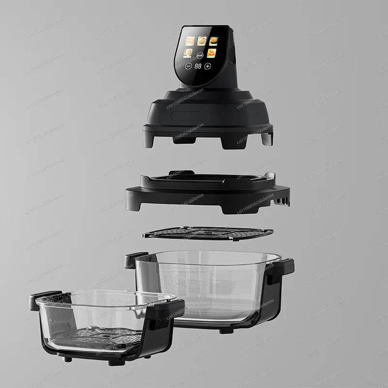 cross-border air fryer 2025 new smart oil-free multi-function visual double-layer automatic household fryer baking