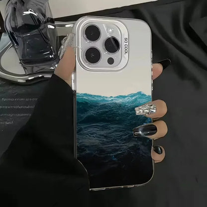 Phone Case For iPhone 16E Cases For iPhone 16 15 14 13 11 12 Pro Max 16 15 14 Plus New Colorful Mountain View Print Phone Cover