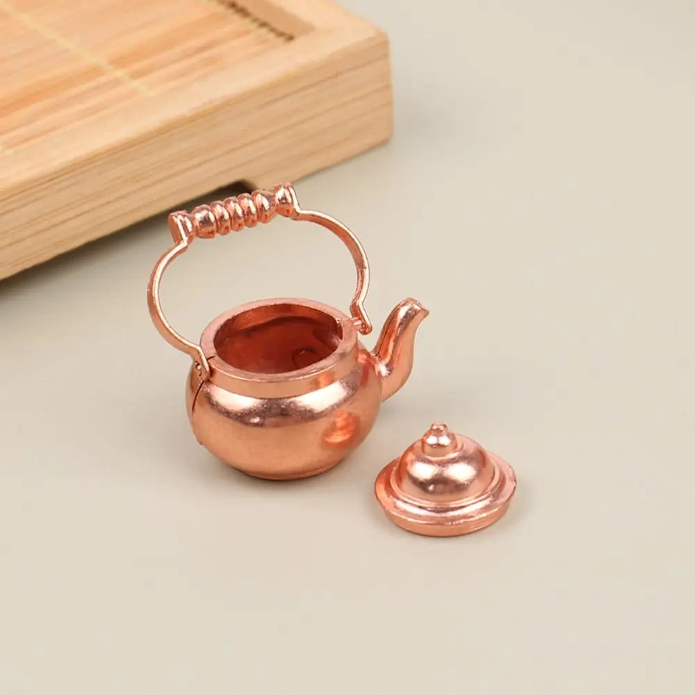 Kettle Mini Kitchen Utensils Sets Cookware 1:12 Scale Mini Kitchen Cooking Kit Alloy Doll Kitchen Set Kids Playing House Toys