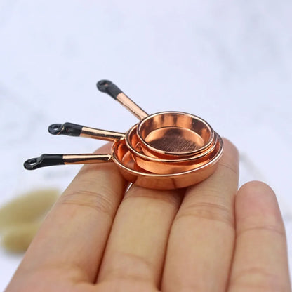 Kettle Mini Kitchen Utensils Sets Cookware 1:12 Scale Mini Kitchen Cooking Kit Alloy Doll Kitchen Set Kids Playing House Toys