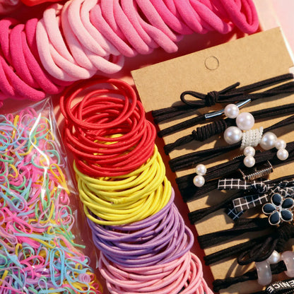 1Set Multicolour Hair Accessories for Woman Set Seamless Ponytail Holders Variety Hair Scrunchies HairBands Scrunchy Hair Ties