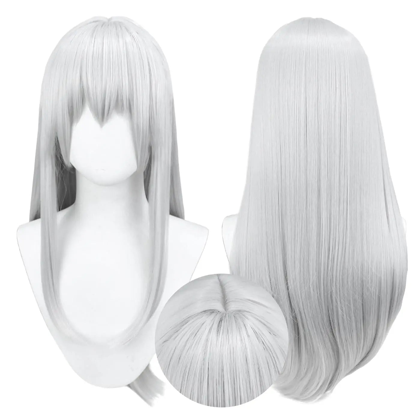 Anime Women Cosplay Wigs Costume Accessories for Party Christmas Halloween Silver White