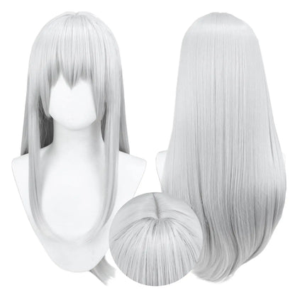 Anime Women Cosplay Wigs Costume Accessories for Party Christmas Halloween Silver White