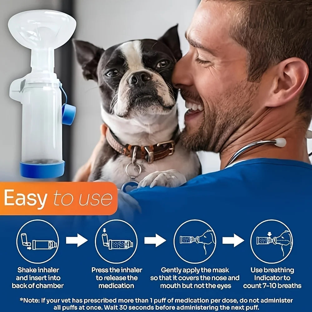 Adjustable Pet Nebulizer Mask, Large-Capacity Aerosol Spacer, Respiratory Care for Pets