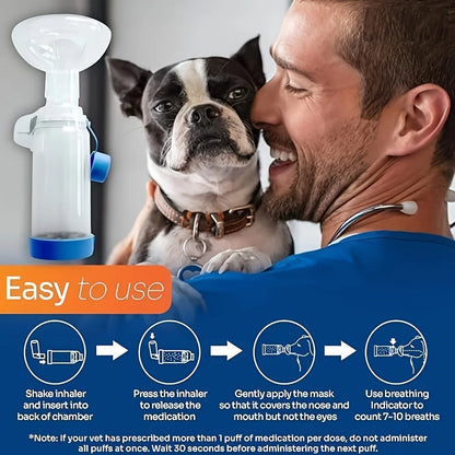 Adjustable Pet Nebulizer Mask, Large-Capacity Aerosol Spacer, Respiratory Care for Pets