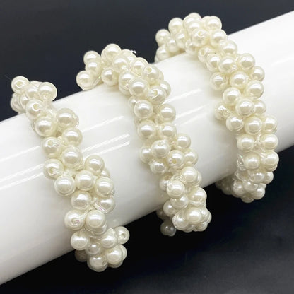 Woman Elegant Pearl Hair Ties Beads Girls Scrunchies Rubber Bands Ponytail Holders  Accessories Elastic  Band