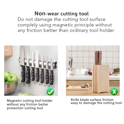 Kitchen Wall Mounted Magnetic Knife Holder  Absorbent Simple Multifunctional Shelf Strip Kitchen Accessories Organizer