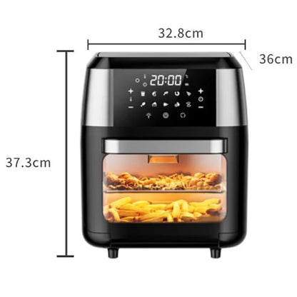 Smart 12L Electric Digital Air Fryer—Oil-Free, Low-Fat Fryer with Transparent Viewing Window and Multifunctional Separate Basket
