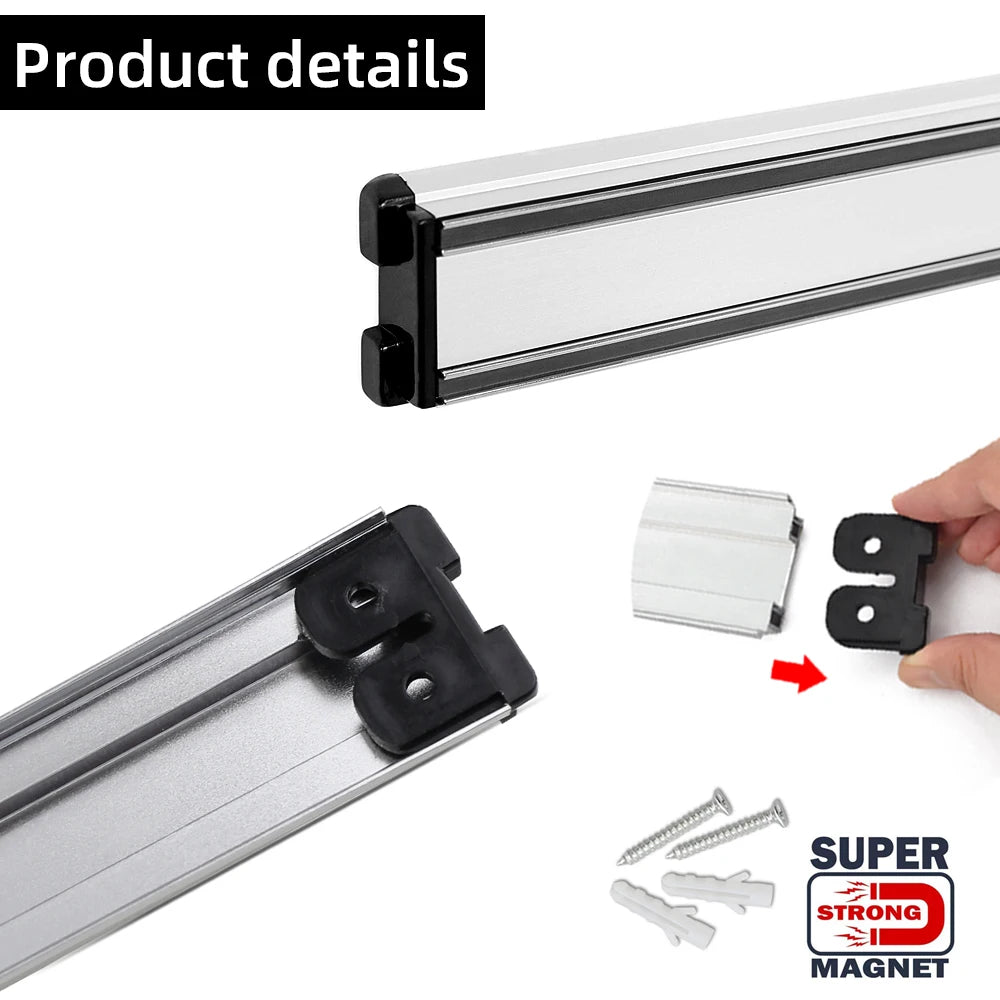 Kitchen Wall Mounted Magnetic Knife Holder  Absorbent Simple Multifunctional Shelf Strip Kitchen Accessories Organizer