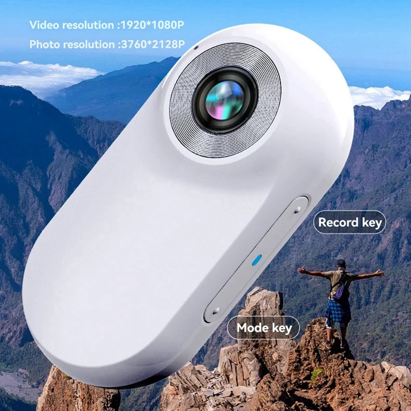 Pet Collar Camera for Pet Camera and Monitor with Wide Angle Lens, Mini Portable Stabilized Sports Body Camera White-A79U