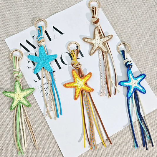 Women's Accessories: Bohemian-style, rainbow-colored, hand-braided cord bag charms; home decor; car key chains; bag charms