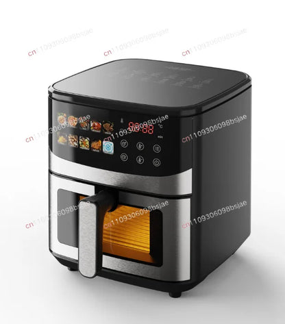 Air fryer large capacity visual large color screen heating up and down household high power electric fryer